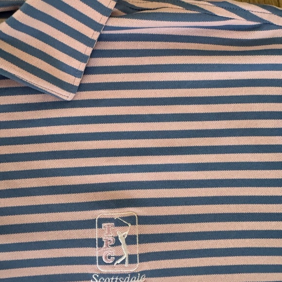 Peter Millar Summer Comfort Striped Polo LARGE LOGO TPC Scottsdale - Picture 2 of 7